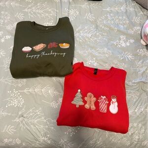 SHEIN Lot of 2 Holiday Crewnecks